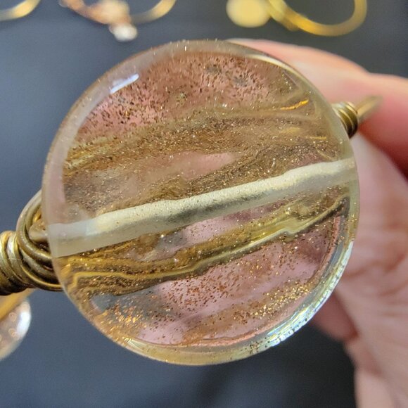 Bourbon and Boweties Maisy Gold Wire Wrapped Bangle Glittering Elegant Jewelry W - Picture 9 of 15